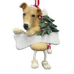 Greyhound Dangling Legs Dog Christmas Ornament