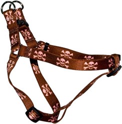 Brown Skulls Step-In Harness