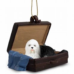 Old English Sheedog Traveling Companion Ornament