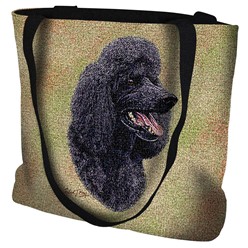 Poodle Black Tapestry Tote Bag