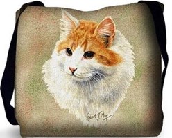 Red and White Cat Tote
