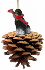 Pine Cone Afghan Dog Christmas Ornament