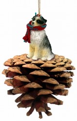 Pine Cone Australian Shepherd Dog Christmas Ornament