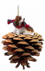 Pine Cone Basset Hound Dog Christmas Ornament