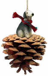 Pine Cone Bedlington Terrier Dog Christmas Ornament