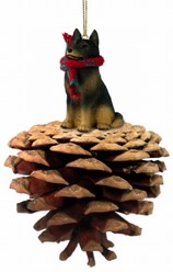 Pine Cone Belgian Tervuren Dog Christmas Ornament