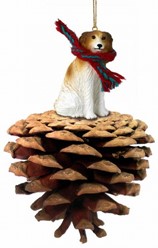 Pine Cone Borzoi Dog Christmas Ornament