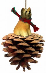 Pine Cone Briard Dog Christmas Ornament
