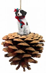 Pine Cone Brittany Dog Christmas Ornament