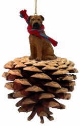 Pine Cone Bull Mastiff Dog Christmas Ornaments