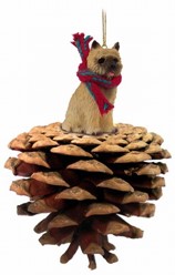 Pine Cone Cairn Terrier Dog Christmas Ornament