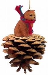 Pine Cone Chow Chow Dog Christmas Ornament