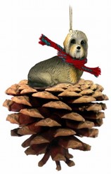 Pine Cone Dandie Dinmont Dog Christmas Ornament