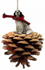 Pine Cone English Setter Dog Christmas Ornament