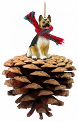 Pine Cone German Shepherd Dog Christmas Ornament