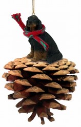 Pine Cone Gordon Setter Dog Christmas Ornament