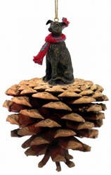 Pine Cone Greyhound Dog Christmas Ornament