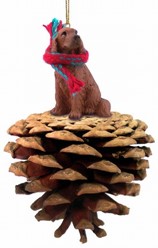 Pine Cone Irish Setter Dog Christmas Ornament