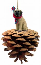 Pine Cone Mastiff Christmas Ornament