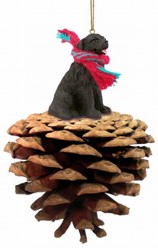 Pine Cone Newfoundland Dog Christmas Ornament