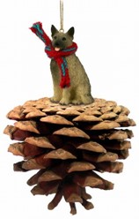 Pine Cone Norwegian Elkhound Dog Christmas Ornament