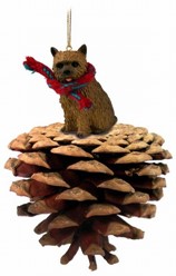 Pine Cone Norwich Terrier Dog Christmas Ornament