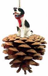 Pine Cone Pointer Dog Christmas Ornament