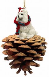 Pine Cone Poodle Dog Christmas Ornament