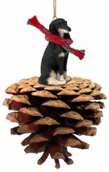 Pine Cone Saluki Dog Christmas Ornament