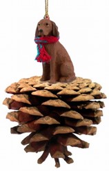 Pine Cone Vizsla Dog Christmas Ornament