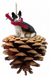Pine Cone Welsh Corgi Cardigan Dog Christmas Ornament