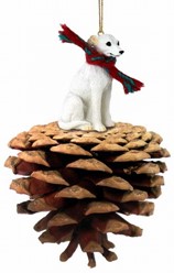 Pine Cone Whippet Dog Christmas Ornament