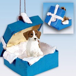 Brittany Gift Box Holiday Ornament