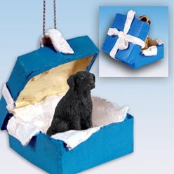 Flat Coated Retriever Gift Box Holiday Ornament