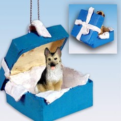 German Shepherd Gift Box Holiday Ornament- click for more breed colors
