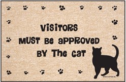 Visitors Must Be Approved by the Cat Door Mat