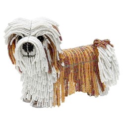Levi the Lhasa Apso, a Beaded Lhasa Apso Sculpture