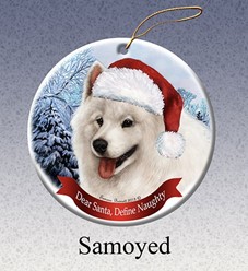 Samoyed Dear Santa Dog Christmas Ornament