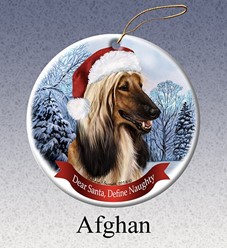 Afghan Hound Dear Santa Dog Christmas Ornament