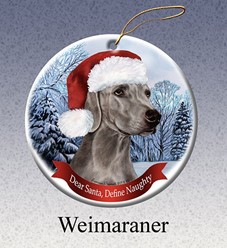 Weimaraner Dear Santa Dog Christmas Ornament