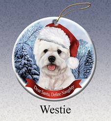 West Highland White Terrier Dear Santa Dog Christmas Ornament