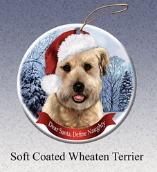 Wheaten Terrier Dear Santa Dog Christmas Ornament