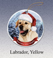 Labrador Retriever Dear Santa Dog Christmas Ornament- Click for breed colors