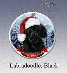 Labradoodle Dear Santa Dog Christmas Ornament- Click for more breed colors