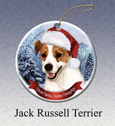 Jack Russell Dear Santa Dog Christmas Ornament