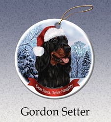 Gordon Setter Dear Santa Dog Christmas Ornament