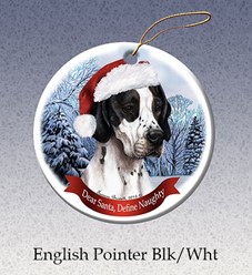 English Pointer Dear Santa Dog Christmas Ornament