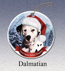 Dalmatian Dear Santa Dog Christmas Ornament