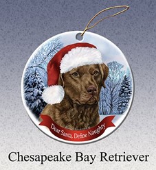 Chesapeake Bay Retriever Dear Santa Dog Christmas Ornament