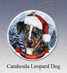Catahoula Leopard Dog Dear Santa Christmas Ornament